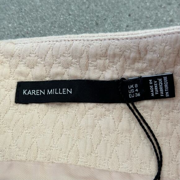 NWT Karen Millen Womens Fit & Flare Sleeveless Double Breasted Dress Pale Pink 4 - Picture 8 of 10